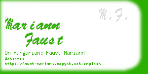 mariann faust business card